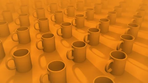 Endless Coffee Mugs Orange Video stock 273586946