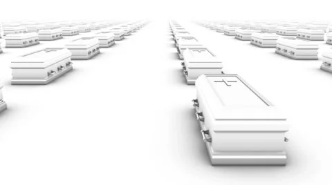 Endless Coffins front view loop Stock Footage 32629188
