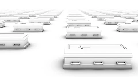 Endless Coffins side view loop Stock Footage 32628911