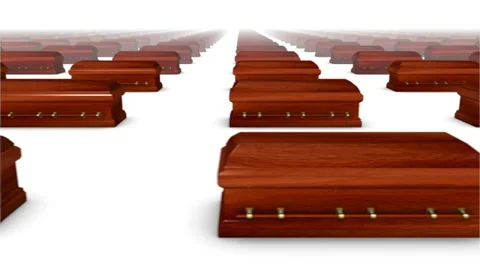 Endless Coffins (Wood) front view loop Stock Footage 37089511