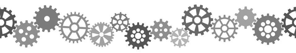 Endless colored team work gears Stock Illustration