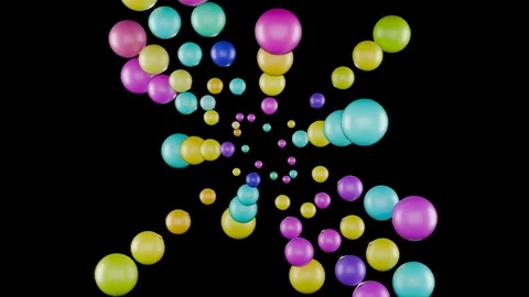 Endless colorful spheres create mesmerizing patterns for VJ loops Stock Footage 293774583