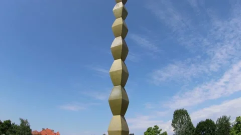The Endless Column made by Constantin Brancusi in Targu Jiu, Romania Stock Footage 150163712