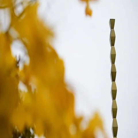 The Endless Column sculpture made by Constantin Brancusi Stock Footage 69402224