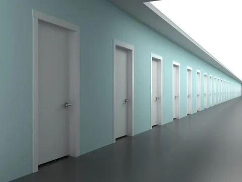 Endless corridors of the building Ilustración de archivo