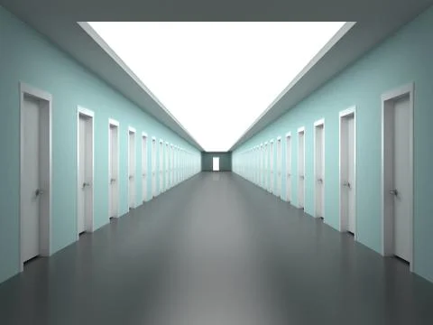 Endless corridors of the building Stock Illustration