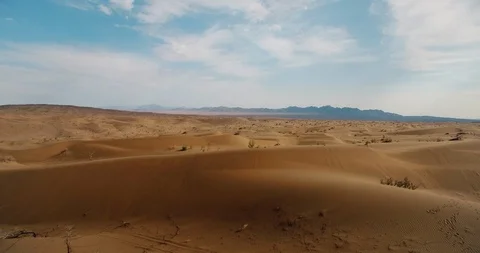 Endless desert hills view all covered by sands Stock Footage 126100366