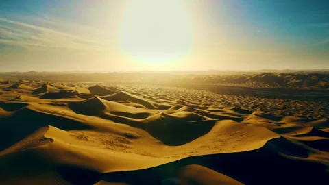 The endless desert under the setting sun Stock Footage 329599340