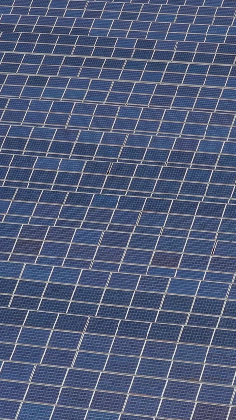 Endless Diagonal Rows Of Shiny Blue Solar Panels Absorbing Hot Summer Sunli.. Stock Footage 338990133