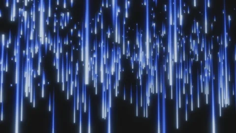 Endless digital light rain bright blue glowing digital streaks background Stock Footage 329180859