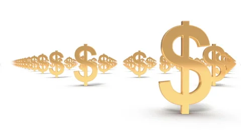 Endless Dollar Signs front view loop  Stock Footage 40951554
