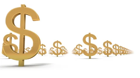 Endless Dollar Signs low angle loop Stock Footage 40951545