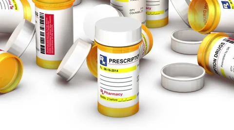 Endless Empty Pill Bottles vertigo effect  Stock Footage 39885776