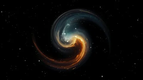 Endless expanse of space showing swirling of spiral galaxy and nebulae 스톡 동영상 343298663