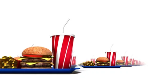 Endless Fast Foods low angle loop  Stock Footage 32935112