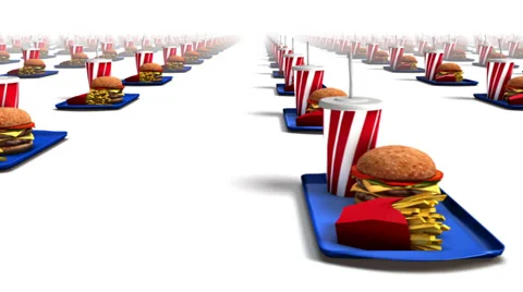 Endless Fast Foods side view loop  Stock Footage 32935142