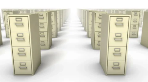 Endless File Cabinets front view loop (Beige) Stock Footage 31910064