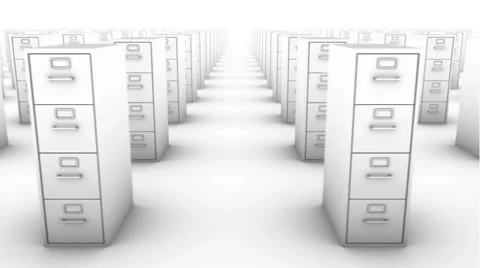 Endless File Cabinets front view loop (White) Stock Footage 31910364