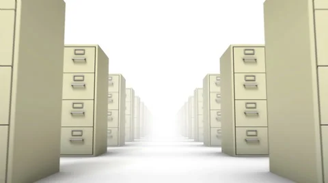 Endless File Cabinets low angle loop (Beige) Stock Footage 31912050