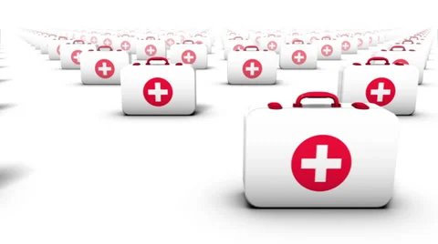 Endless First Aid Kits front view loop Stock Footage 35570790