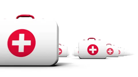 Endless First Aid Kits low angle loop Stock Footage 35570590