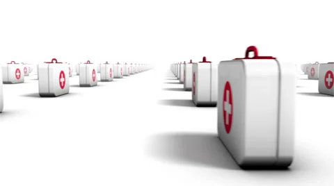 Endless First Aid Kits side view loop  Stock Footage 35571040