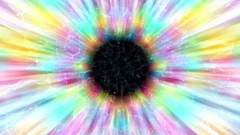 Endless flight at high speed. Flying through the light tunnel. Stock Footage 277522539