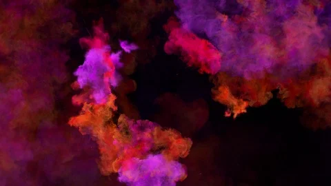An endless flight through a series of colorfull explosions in empty space. Stock Footage 119408232