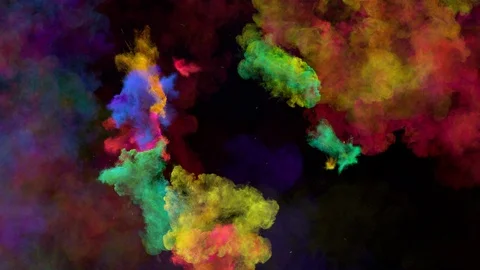 An endless flight through a series of colorfull explosions in empty space. Stock Footage 119411655