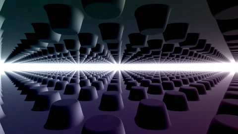 Endless Floor and Ceiling of Two Parallel Planes With Cupcake Baking Tray Stock Footage 153945363