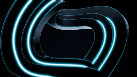 Endless flowing lines with vibrant neon accents for immersive VJ loops Stock Footage 293766341