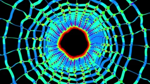 Endless fluorescent tunnel. Stock Footage 310998444