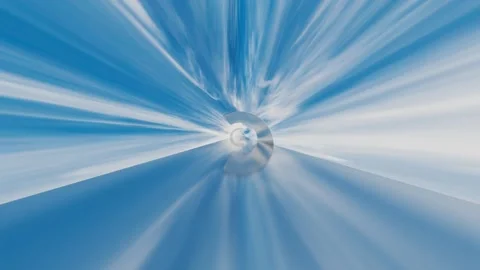 Endless forward movement on glossy road inside abstract tunnel of rotating pipe  Stock Footage 308376405