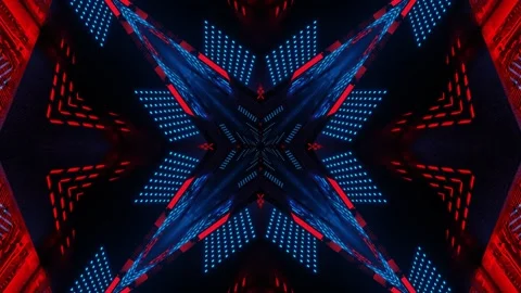 Endless forward movement inside abstract tunnel with red glow. techno concept. 3 Stock Footage 302060655