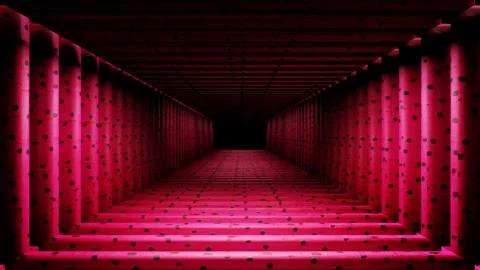 Endless forward movement inside abstract dark tunnel with purple fabric texture  Stock-Footage 302069558