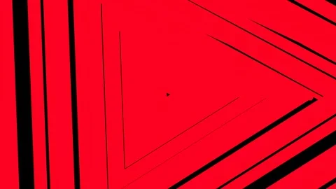 Endless forward movement inside an abstract tunnel of bright red triangles. 3d r Stock Footage 306157874