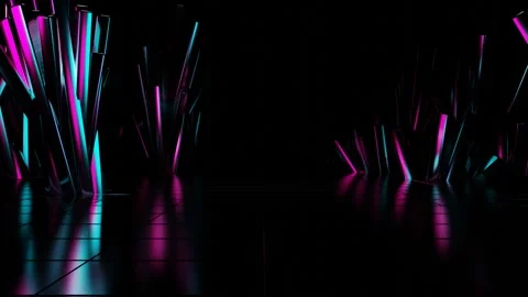Endless forward movement inside abstract tunnel of glossy cubic crystal clusters Stock Footage 309224526