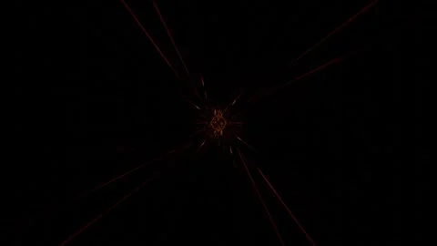 Endless forward movement inside abstract tunnel of orange flashing grid. 3d rend Video stock 309224680