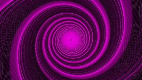 Endless forward movement inside a circular spiral tunnel made of purple lattice. Stock Footage 306282663