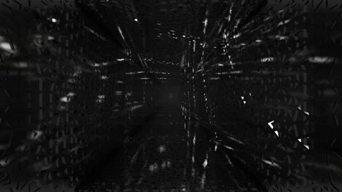 Endless forward movement inside a dark gloomy tunnel with white lighting and abs Video stock 304650103