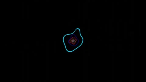 Endless forward movement inside a dark tunnel of multi-colored abstract uneven r Stock Footage 306157885