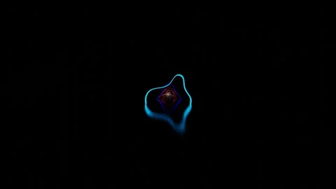 Endless forward movement inside a dark tunnel of multi-colored abstract uneven r Stock Footage 306157911