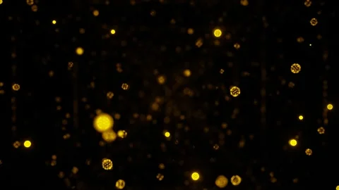 Endless forward movement inside a dark tunnel with glowing yellow spheres. 3d re Stock Footage 311720848
