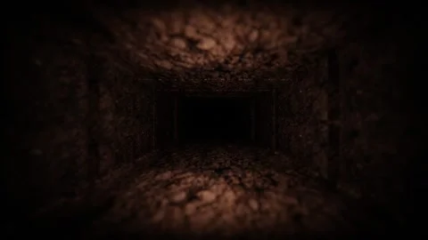 Endless forward movement inside a rectangular tunnel with dug earth texture. 3d  库存影片 305157572