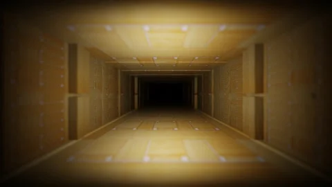 Endless forward movement inside a rectangular tunnel with a texture of crossed l Stock Footage 305157626