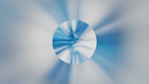 Endless forward movement inside a tunnel of metallic glossy rings against a blue Stock Footage 308311727