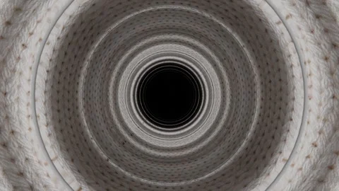 Endless forward movement inside a white tube with wool knitting. 3d render loope Stock-Footage 297451662