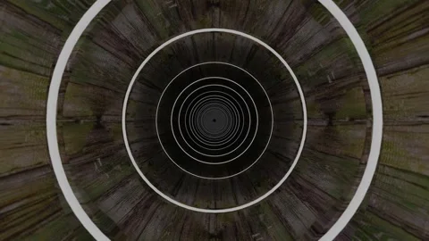 Endless forward movement inside a wooden pipe. 3d render looped animation. Stock-Footage 297451613
