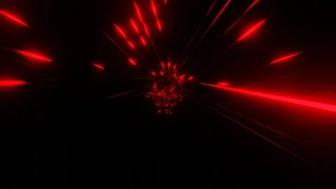 Endless forward movement through a blinking abstract frame on a black background Stock Footage 262750218