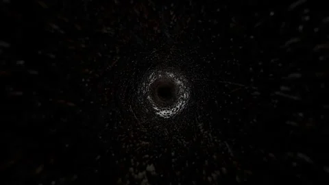 Endless forward movement through dark rough old pipe. 3d render looped animation Stock Footage 284932815
